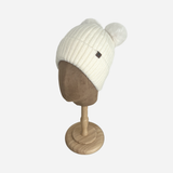 Beanie with Double Pompom and Soft Lining