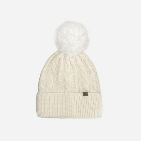 Beanie with Single Pompom and Soft Lining