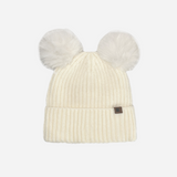Beanie with Double Pompom and Soft Lining