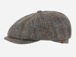 Brim&Brawn Flat Cap in Mixed Brown Wool