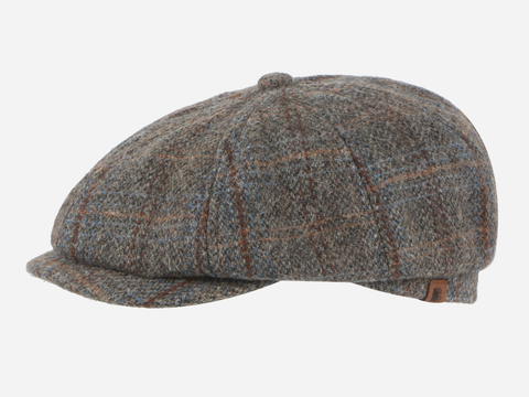 Brim&Brawn Flat Cap in Mixed Brown Wool
