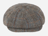 Brim&Brawn Flat Cap in Mixed Brown Wool