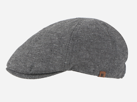 Brim&Brawn Flat Cap in Grey Cotton