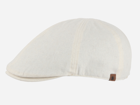 Brim&Brawn Flat Cap in Cream Cotton