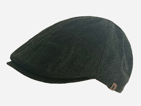 Brim&Brawn Flat Cap in Olive Wool