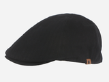 Brim&Brawn Flat Cap in Black Cotton
