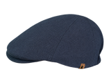 Brim&Brawn Flat Cap in Navy Linen-Cotton Blend