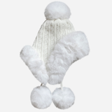 Beanie with Fluffy Faux Fur Trim