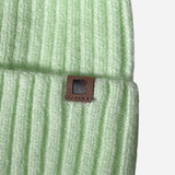 Beanie with Double Pompom and Soft Lining Green