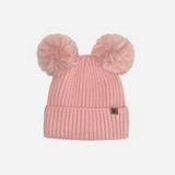 Beanie with Double Pompom and Soft Lining