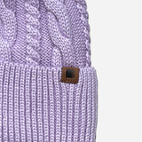 Beanie with Single Pompom and Soft Lining Lavender