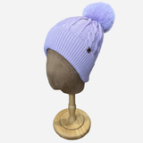 Beanie with Single Pompom and Soft Lining Lavender