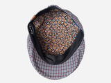 Brim&Brawn Flat Cap in Red Check Linen-Cotton Blend