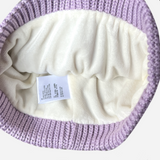 Beanie with Single Pompom and Soft Lining Lavender