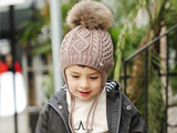 KB110 Kids Beanie with  Pompom and Soft Lining Blue