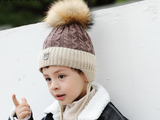 KB111 Kids Beanie with Pompom Lined Grey