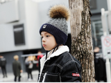 KB111 Kids Beanie with Pompom Lined Grey