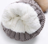 KB107 Kids Beanie with Pompom Lined  with Scarf Green