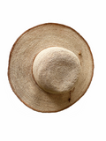 Crocheted Raffia Straw Floppy Hat Natural Color