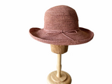 Crochet Raffia Straw Floppy Hat Coral