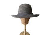 Crochet Raffia Straw Bucket Hat Grey