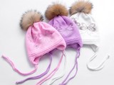 KB108 Kids Beanie with Pompom with Soft Lining Pink